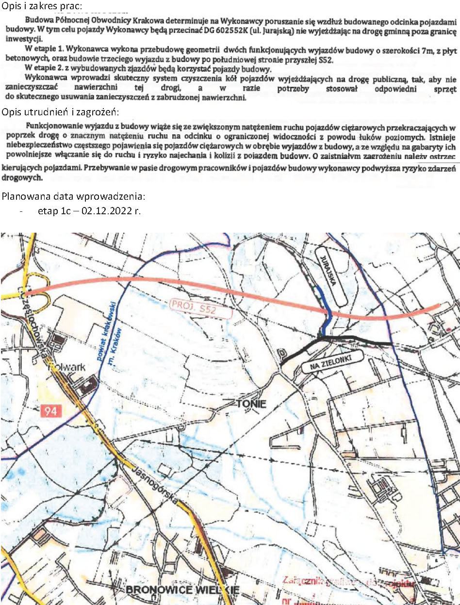 Tymczasowa Organizacja Ruchu Ul Jurajska P Nocna Obwodnica Krakowa